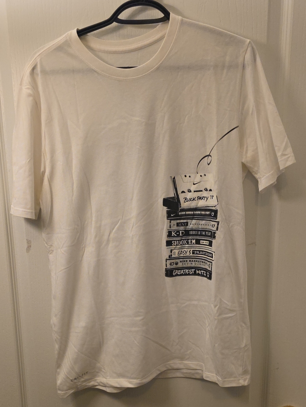 Nike White Short-Sleeve T-Shirt with Stacked Graphic